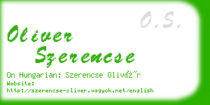 oliver szerencse business card